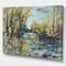 Designart - Rocky River in the Forest - Landscapes Painting Print on Wrapped Canvas